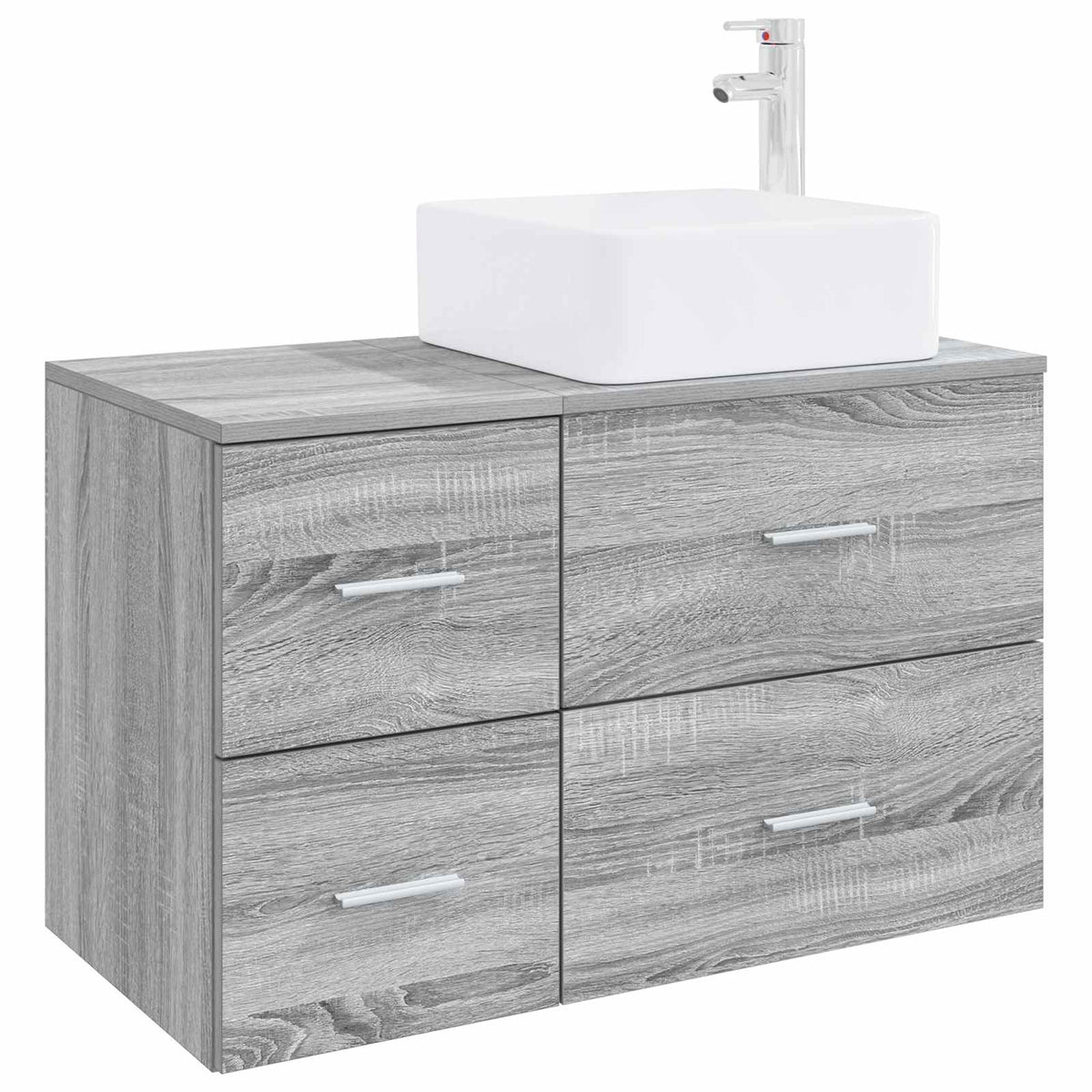 Set di mobili per il bagno 2 pcs Sonoma grigio | homemem39