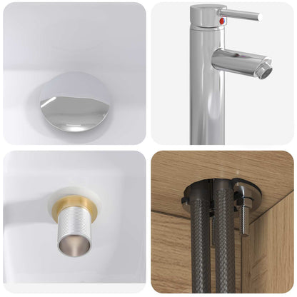 Set di mobili per il bagno 2 pz Rovere Artigianale | homemem39
