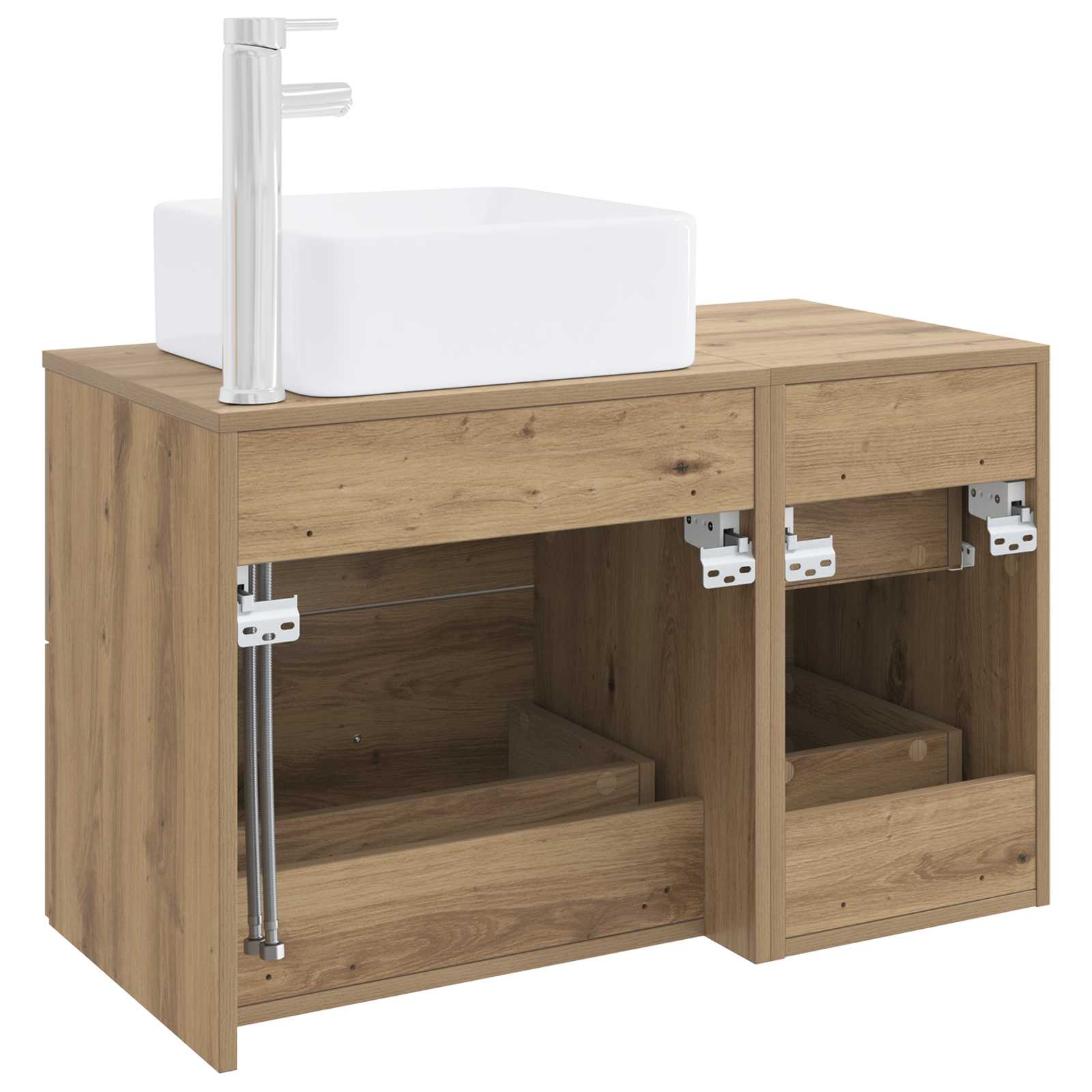 Set di mobili per il bagno 2 pz Rovere Artigianale | homemem39