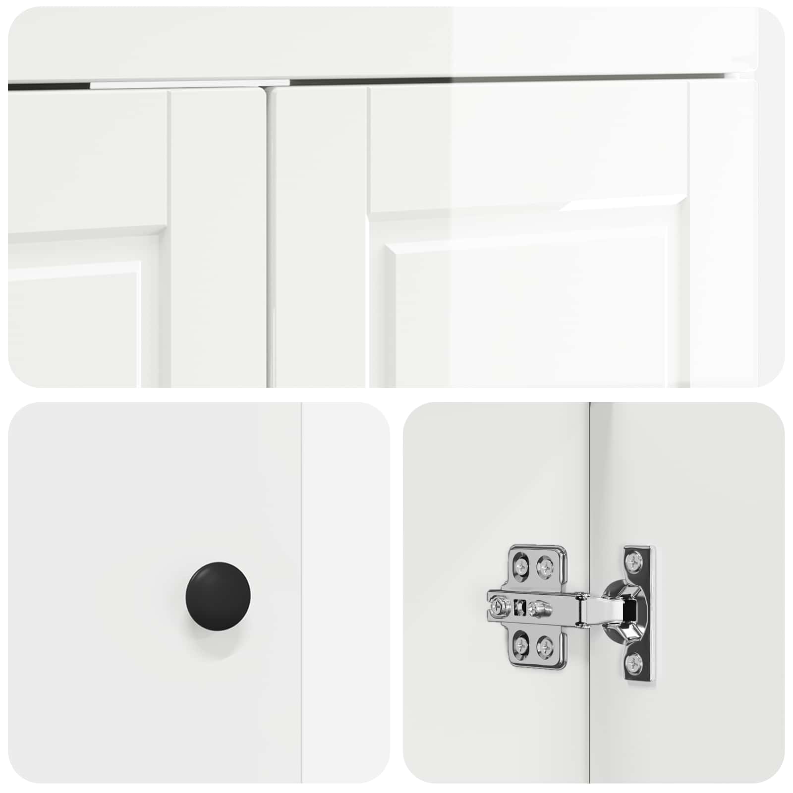 Set di mobili per il bagno Bianco Lucido 56 x 37,5 x 81 cm | homemem39
