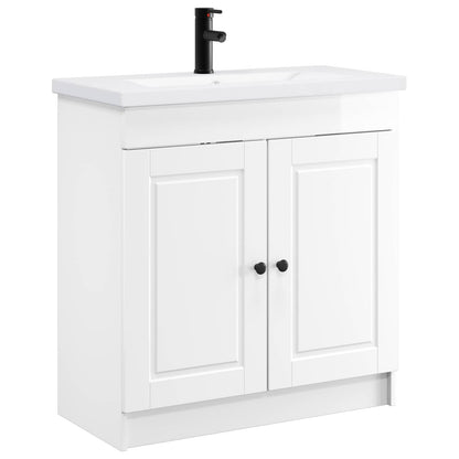 Set di mobili per il bagno Bianco Lucido 56 x 37,5 x 81 cm | homemem39