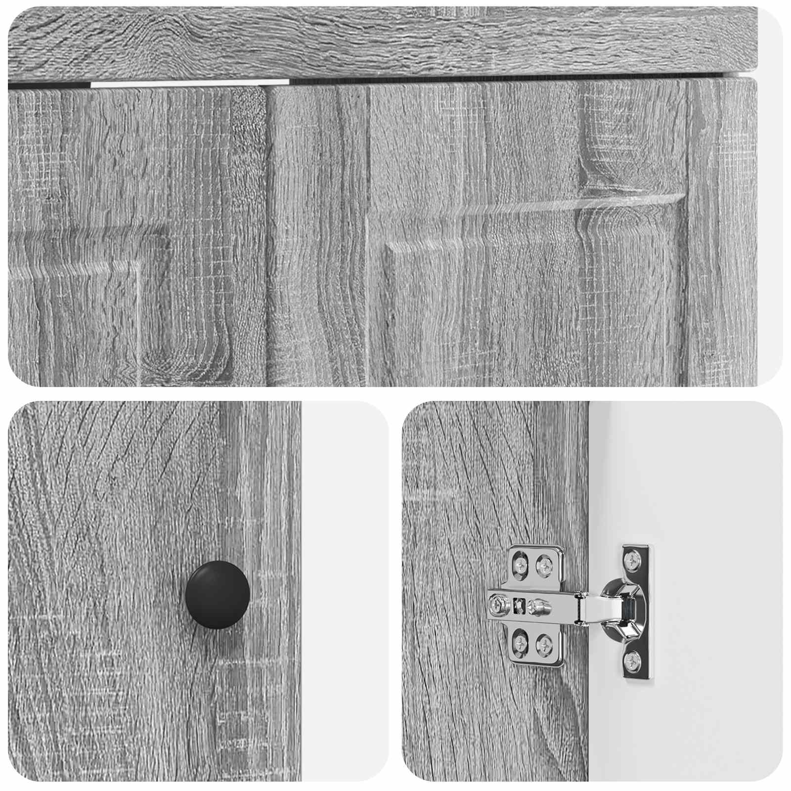 Set di mobili per il bagno Sonoma grigio 56 x 37,5 x 81 cm | homemem39