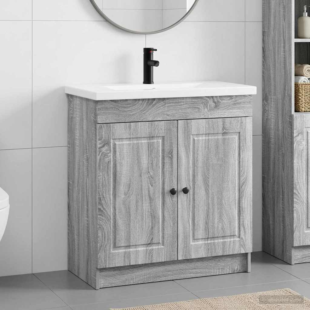 Set di mobili per il bagno Sonoma grigio 56 x 37,5 x 81 cm | homemem39