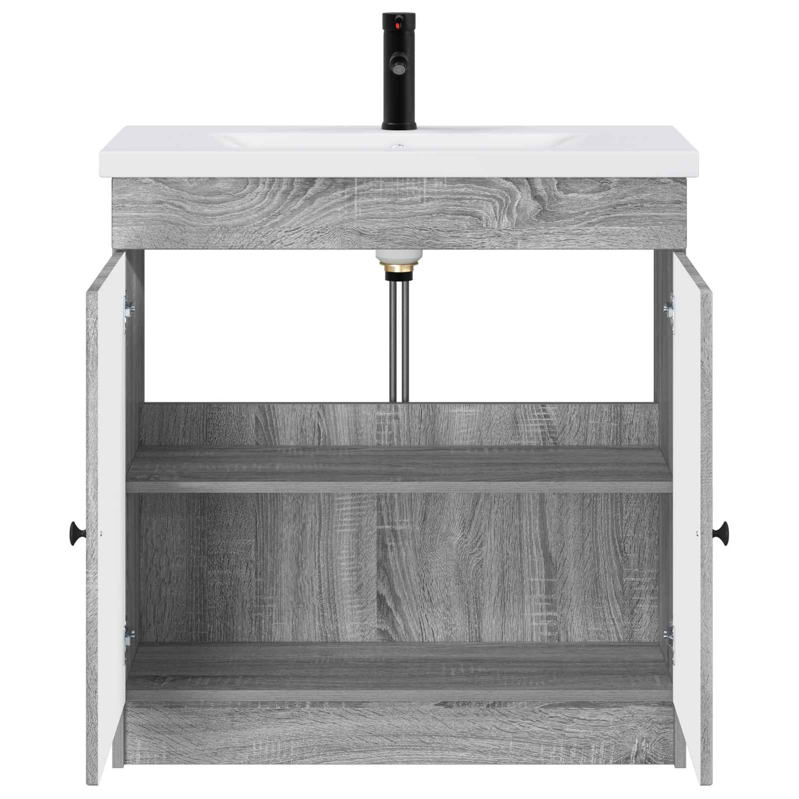 Set di mobili per il bagno Sonoma grigio 56 x 37,5 x 81 cm | homemem39