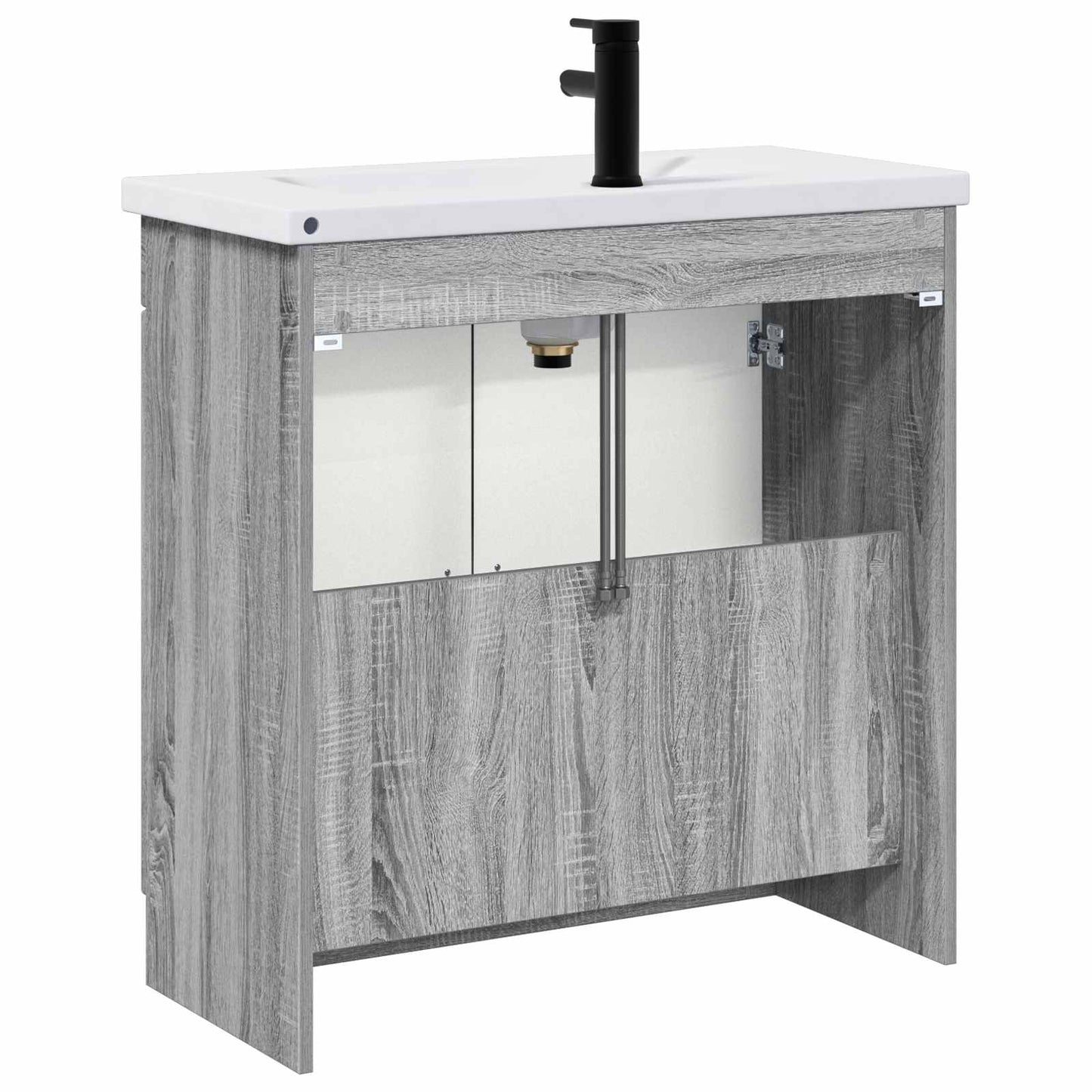 Set di mobili per il bagno Sonoma grigio 56 x 37,5 x 81 cm | homemem39