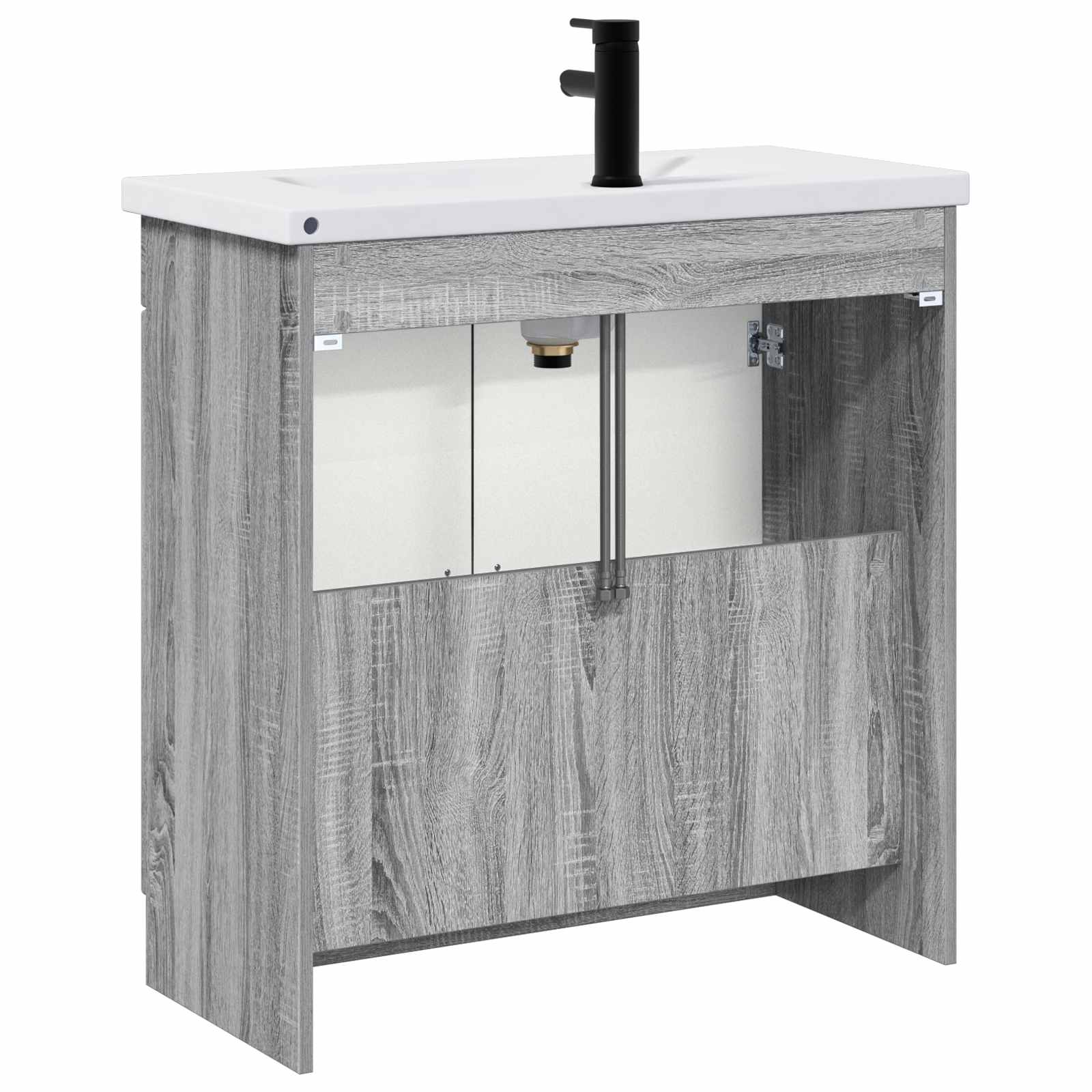 Set di mobili per il bagno Sonoma grigio 56 x 37,5 x 81 cm | homemem39