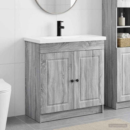 Set di mobili per il bagno Sonoma grigio 78,5 x 37,5 x 81 cm | homemem39