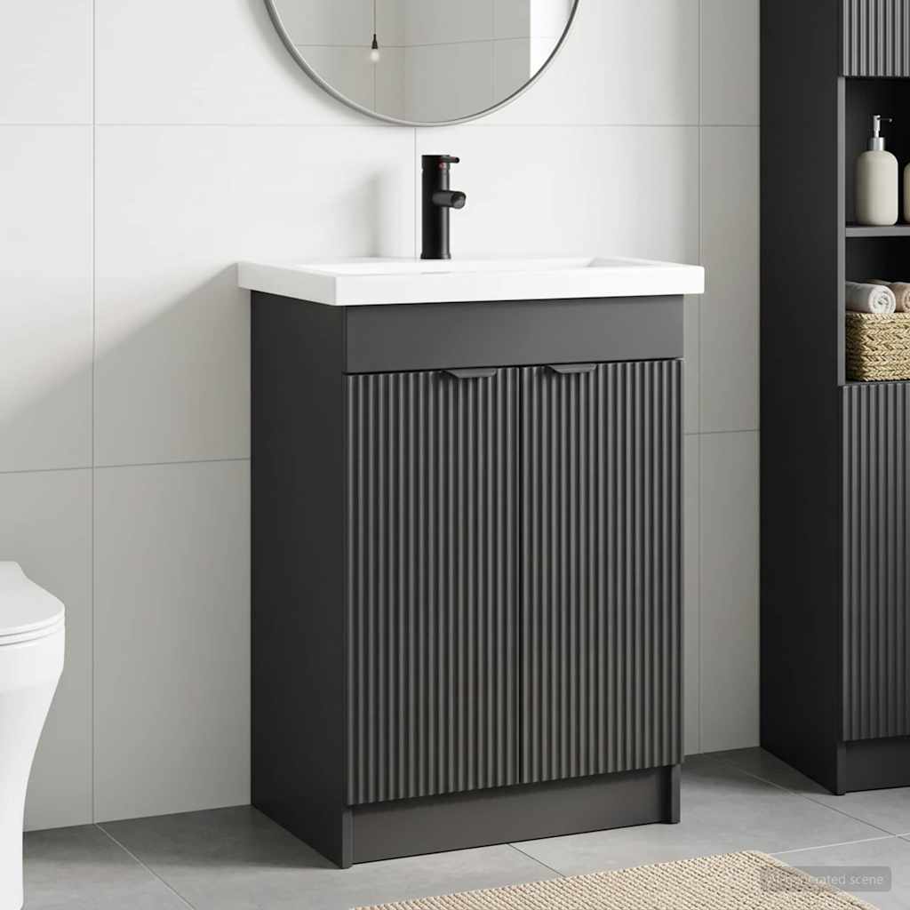 Set di mobili per il bagno Nero 56 x 37,5 x 81 cm | homemem39
