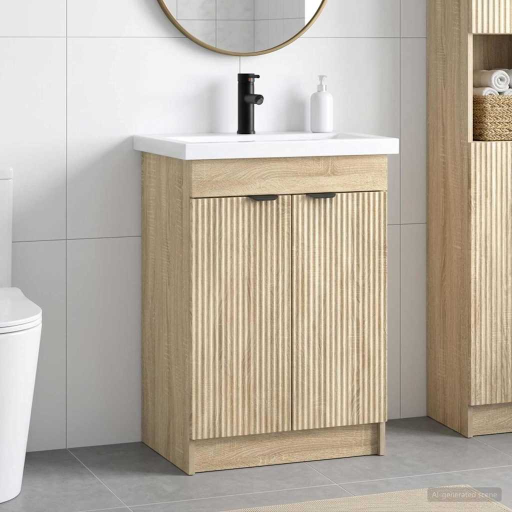 Set di mobili per il bagno Rovere Sonoma 56 x 37,5 x 81 cm | homemem39
