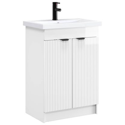 Set di mobili per il bagno Bianco Lucido 56 x 37,5 x 81 cm | homemem39
