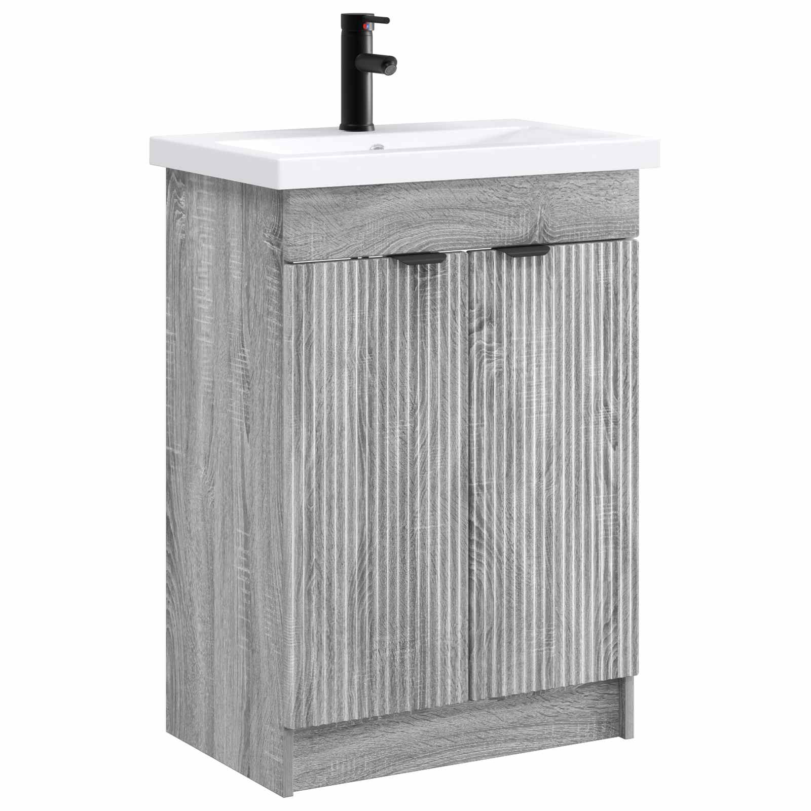Set di mobili per il bagno Sonoma grigio 56 x 37,5 x 81 cm | homemem39