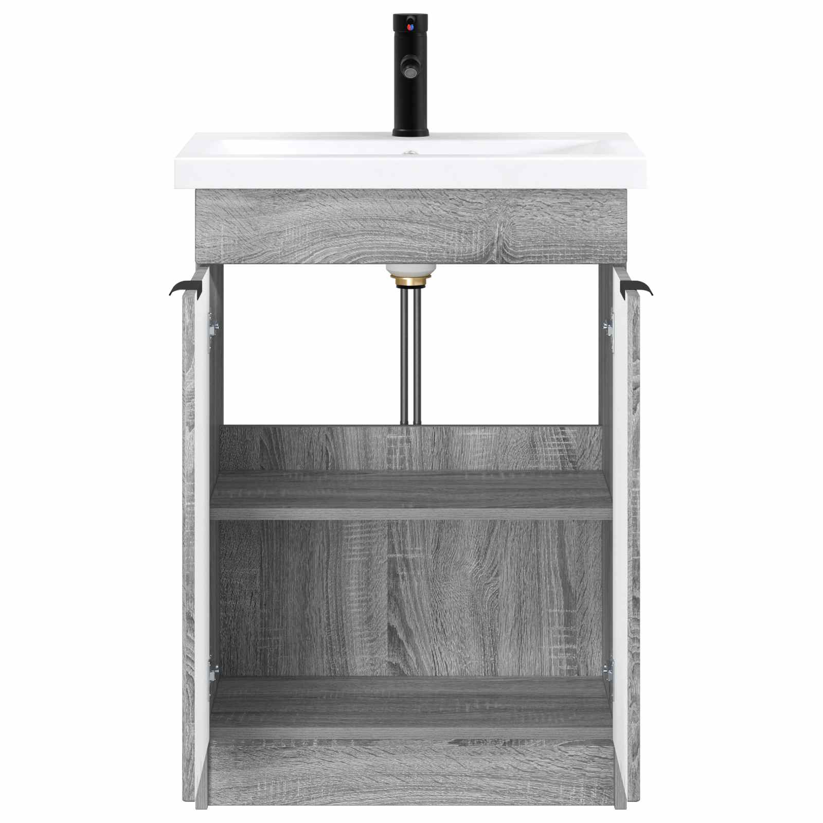 Set di mobili per il bagno Sonoma grigio 56 x 37,5 x 81 cm | homemem39