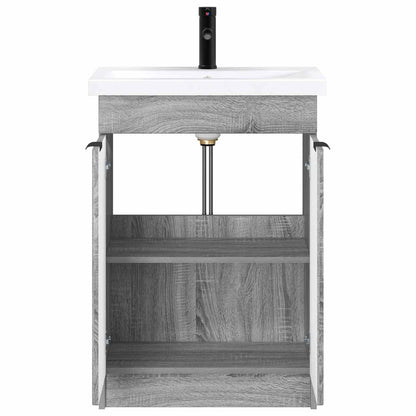 Set di mobili per il bagno Sonoma grigio 56 x 37,5 x 81 cm | homemem39