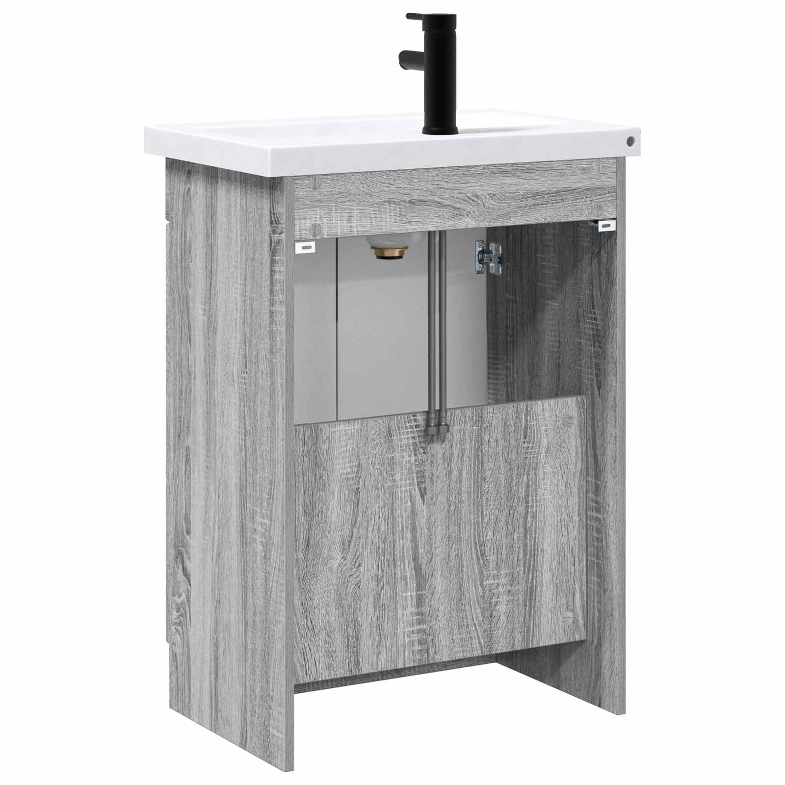 Set di mobili per il bagno Sonoma grigio 56 x 37,5 x 81 cm | homemem39