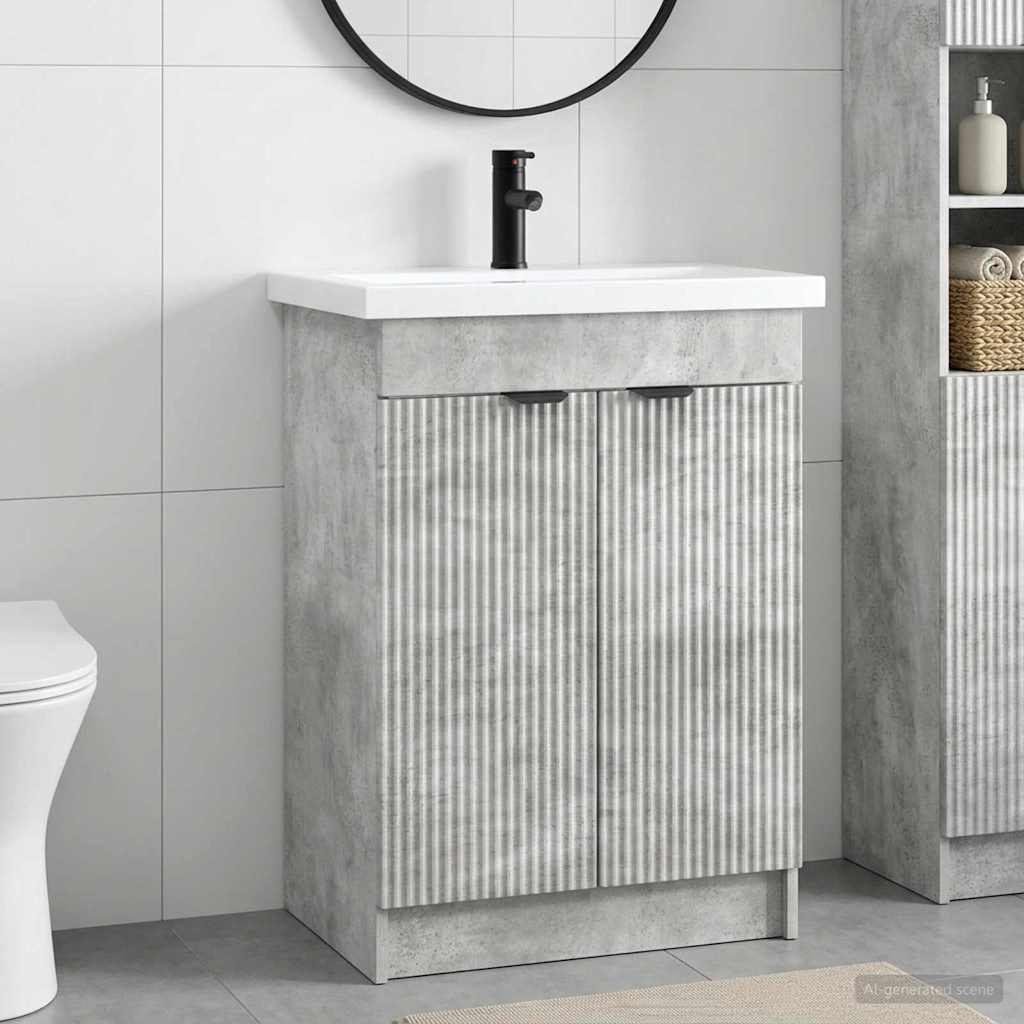 Set di mobili per il bagno Grigio Cemento 78,5 x 37,5 x 81 cm | homemem39