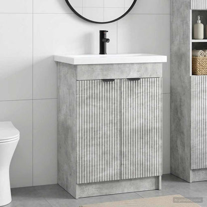Set di mobili per il bagno Grigio Cemento 78,5 x 37,5 x 81 cm | homemem39
