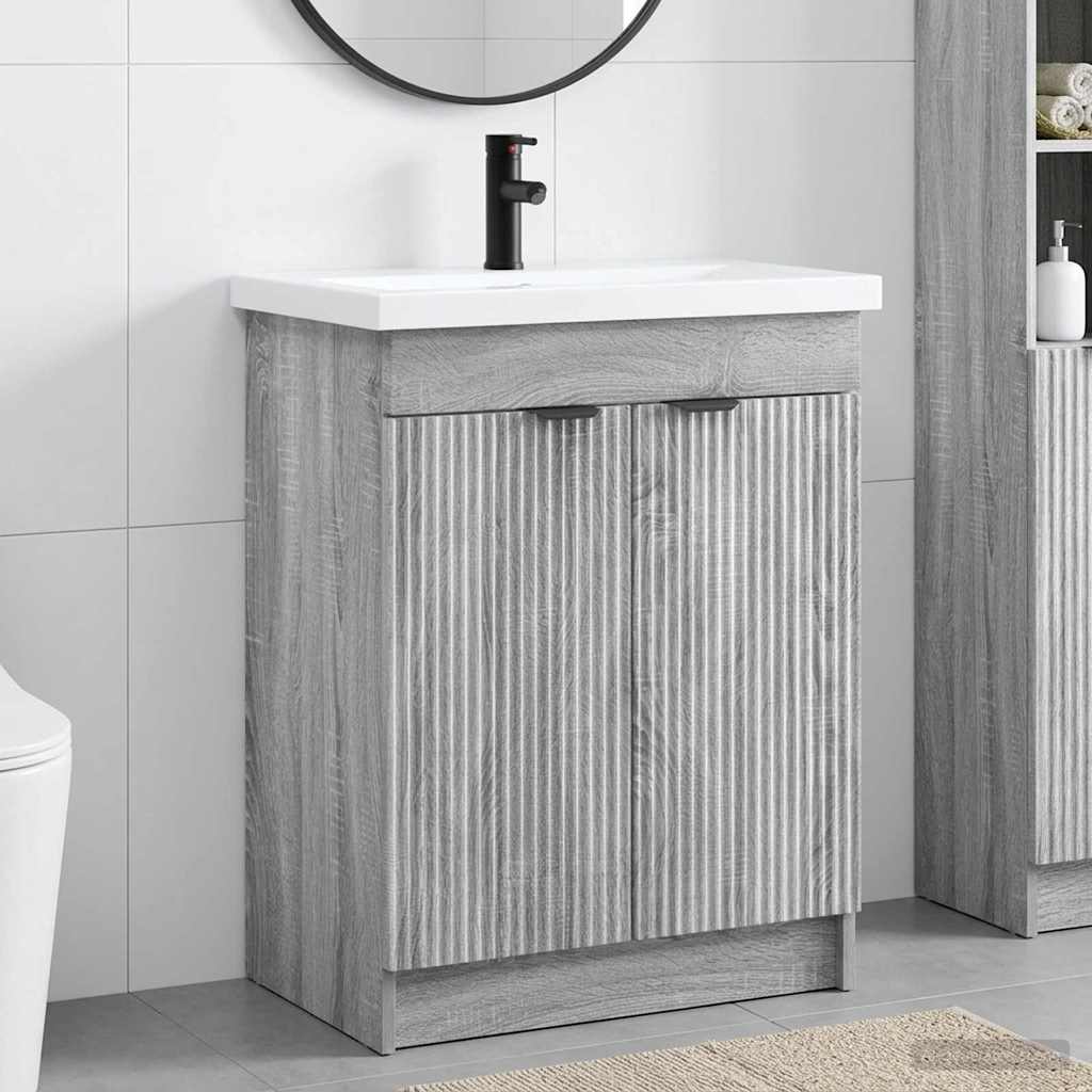 Set di mobili per il bagno Sonoma grigio 78,5 x 37,5 x 81 cm | homemem39