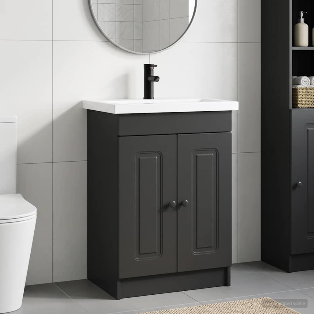 Set di mobili per il bagno Nero 56 x 37,5 x 81 cm | homemem39