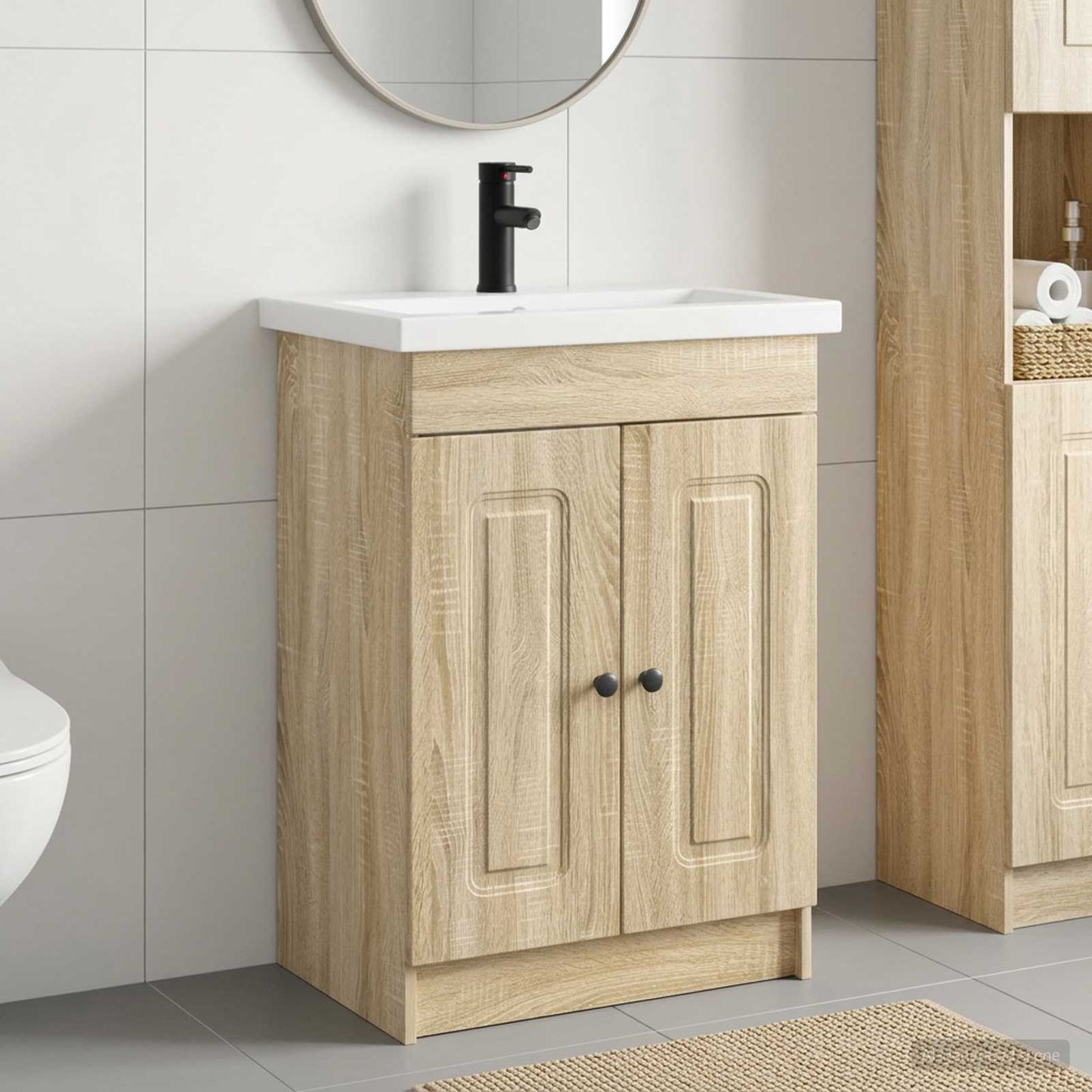 Set di mobili per il bagno Rovere Sonoma 56 x 37,5 x 81 cm | homemem39
