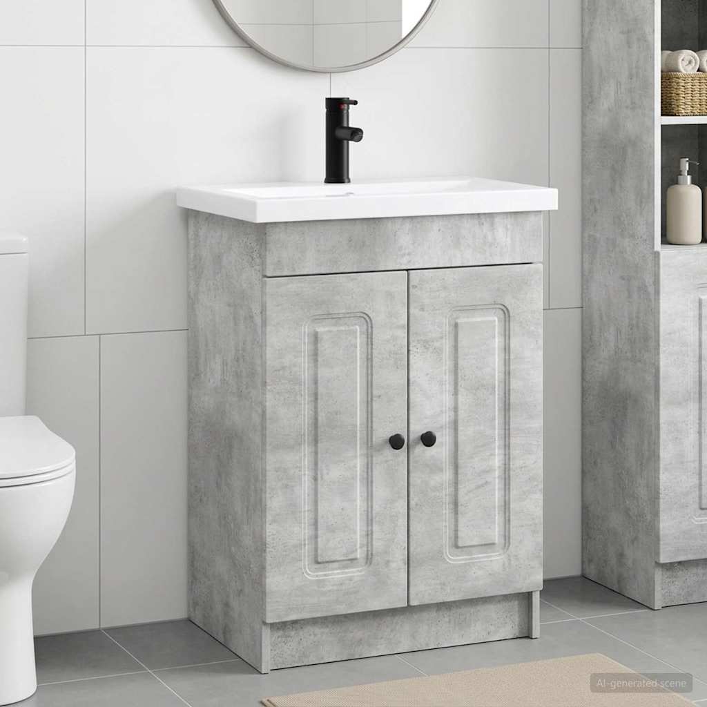 Set di mobili per il bagno Grigio Cemento 56 x 37,5 x 81 cm | homemem39