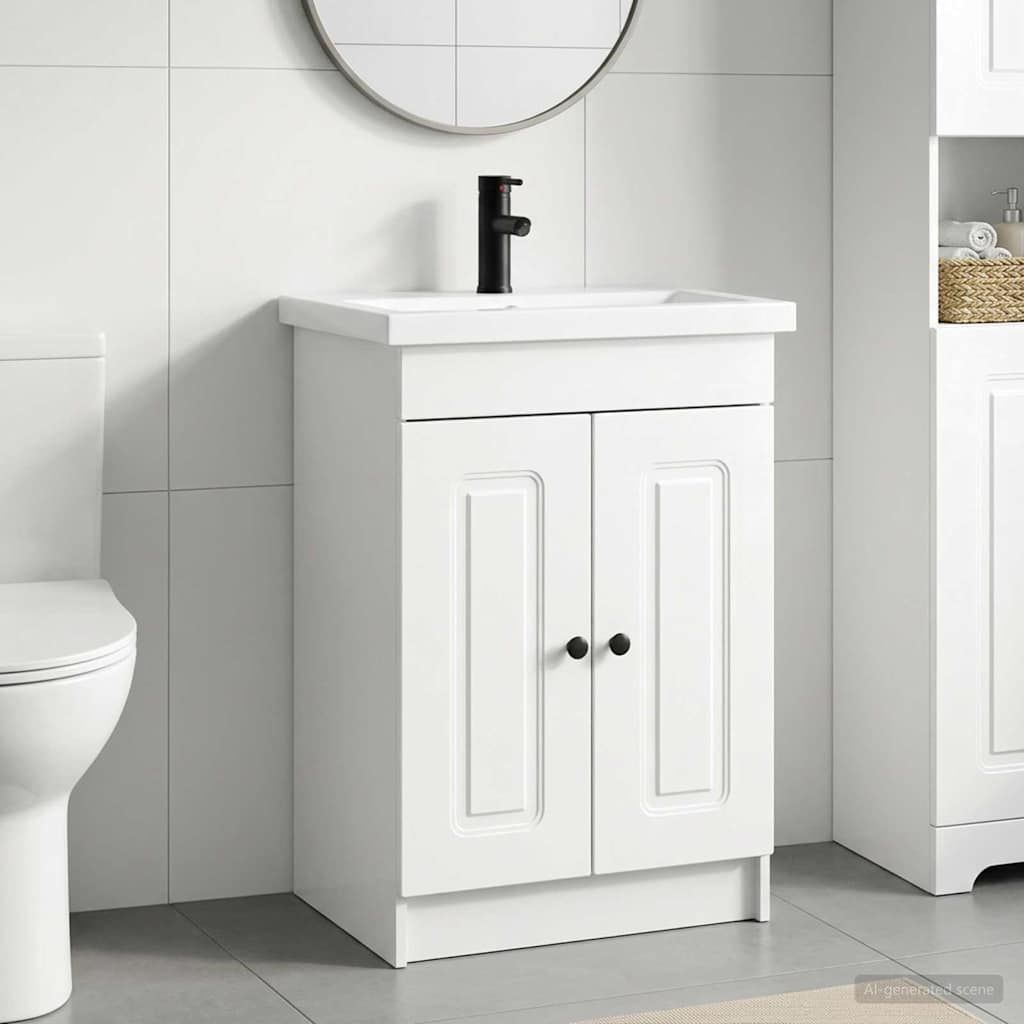Set di mobili per il bagno Bianco Lucido 56 x 37,5 x 81 cm | homemem39