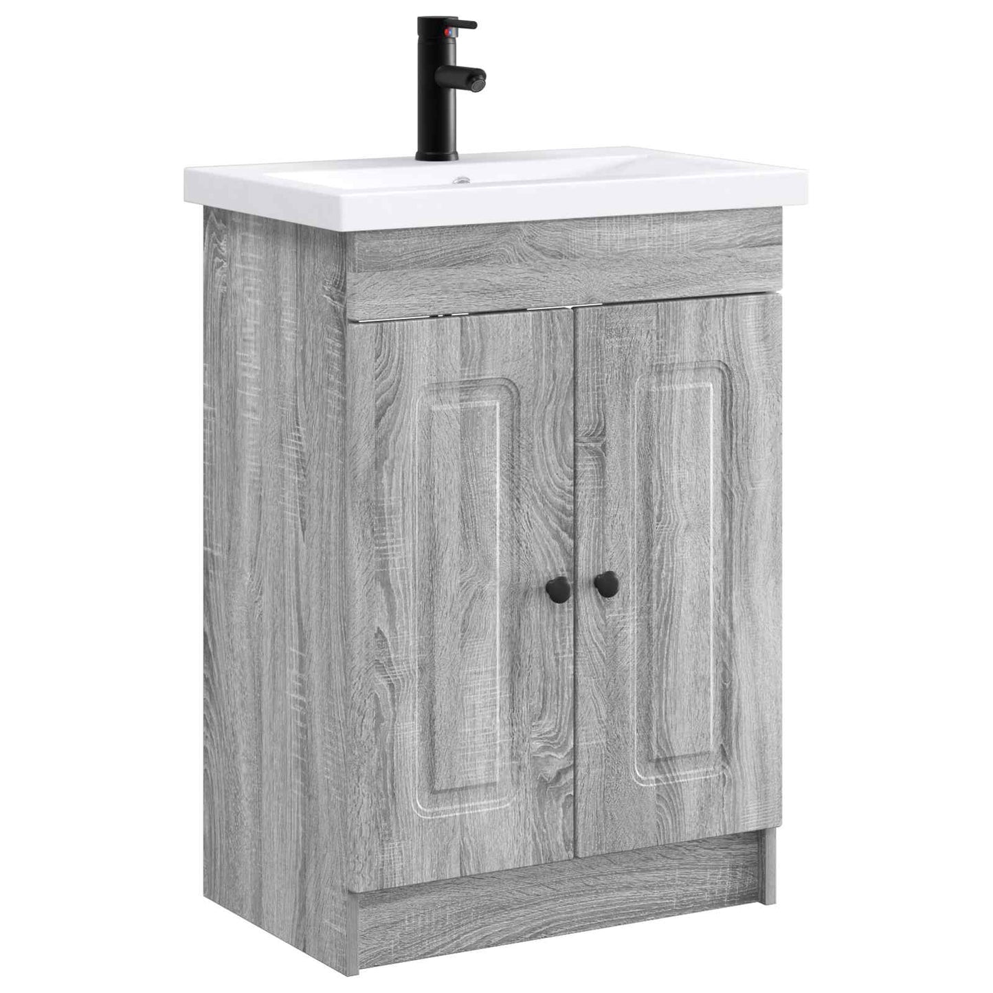 Set di mobili per il bagno Sonoma grigio 56 x 37,5 x 81 cm | homemem39