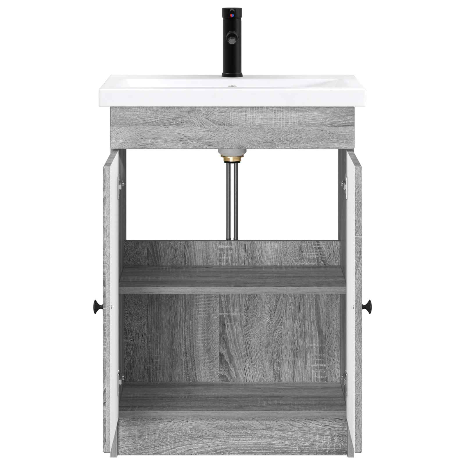 Set di mobili per il bagno Sonoma grigio 56 x 37,5 x 81 cm | homemem39