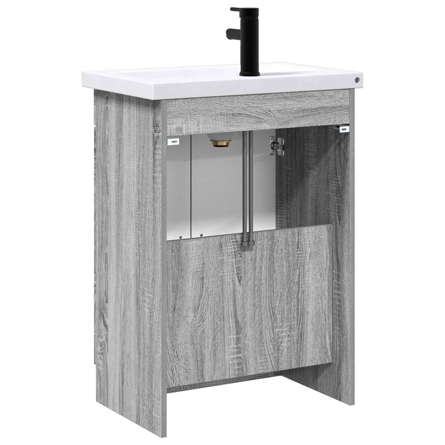 Set di mobili per il bagno Sonoma grigio 56 x 37,5 x 81 cm | homemem39