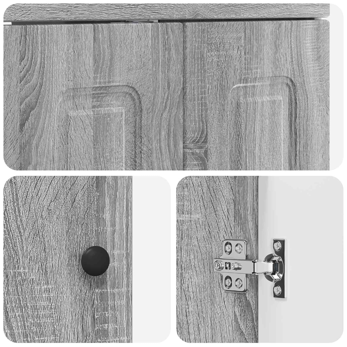 Set di mobili per il bagno Sonoma grigio 78,5 x 37,5 x 81 cm | homemem39