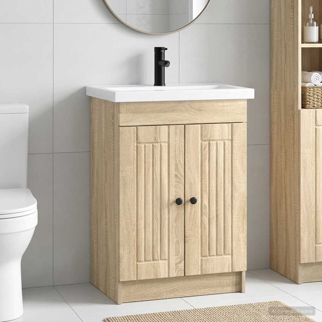 Set di mobili per il bagno Rovere Sonoma 56 x 37,5 x 81 cm | homemem39