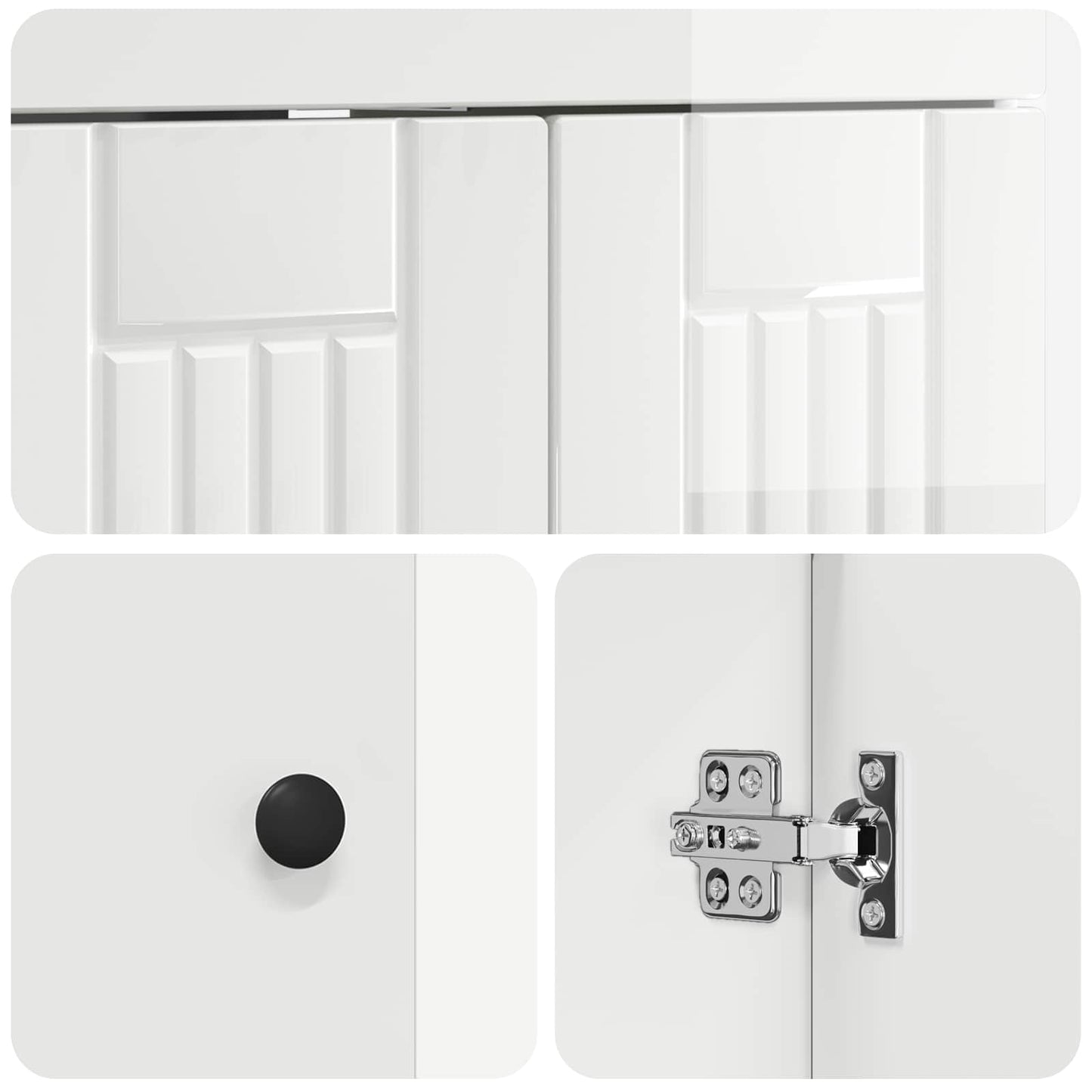 Set di mobili per il bagno Bianco Lucido 56 x 37,5 x 81 cm | homemem39