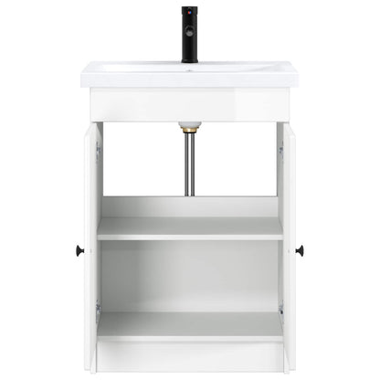 Set di mobili per il bagno Bianco Lucido 56 x 37,5 x 81 cm | homemem39