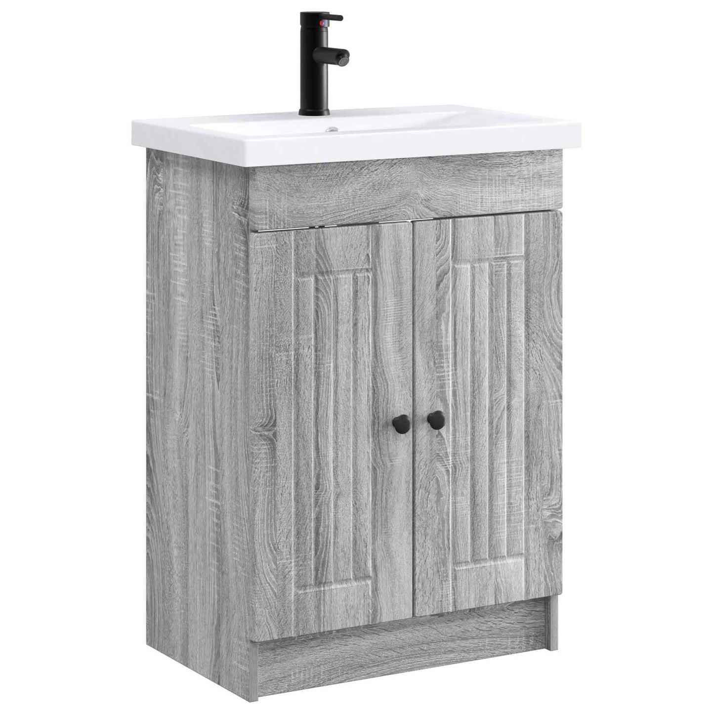 Set di mobili per il bagno Sonoma grigio 56 x 37,5 x 81 cm