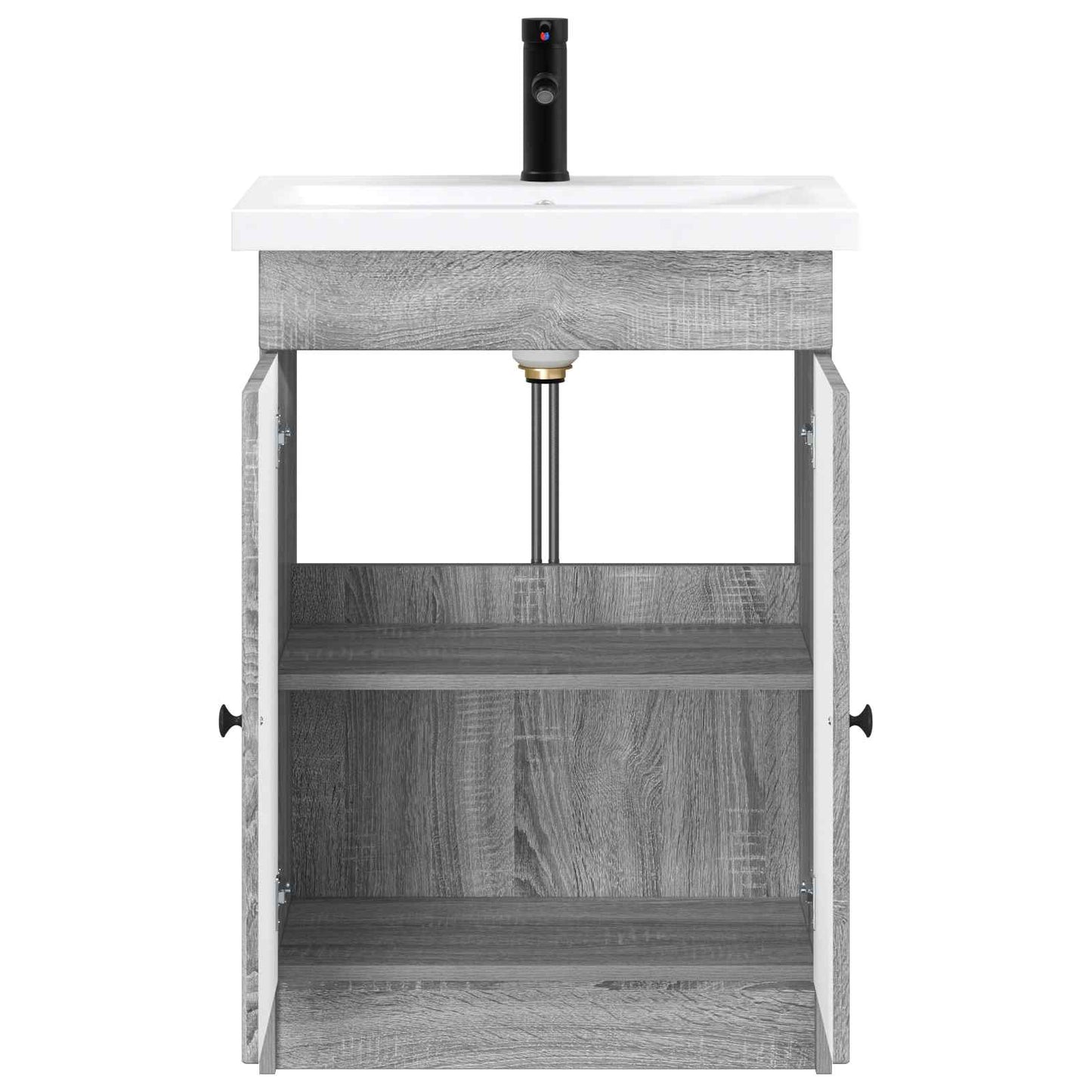 Set di mobili per il bagno Sonoma grigio 56 x 37,5 x 81 cm