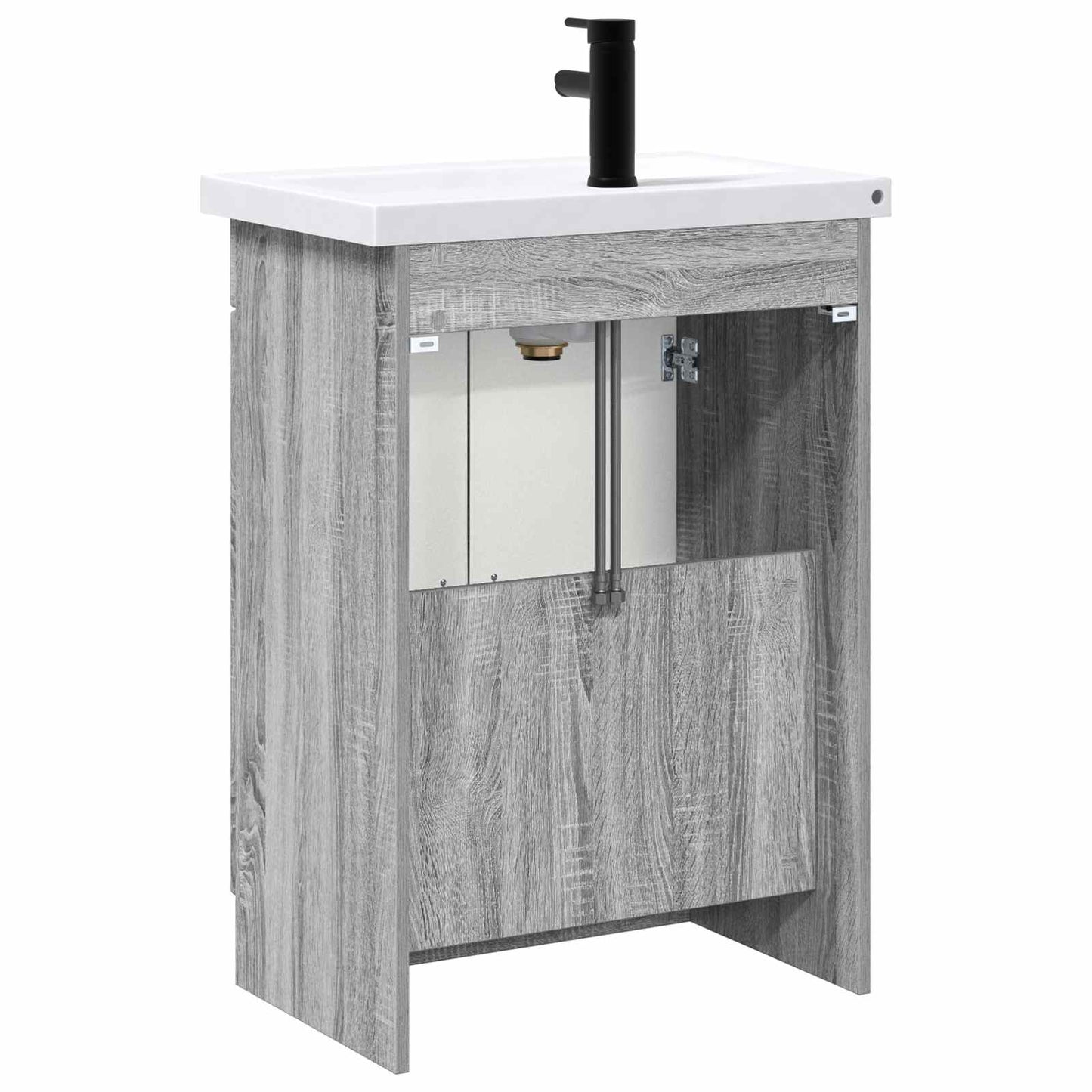 Set di mobili per il bagno Sonoma grigio 56 x 37,5 x 81 cm | homemem39