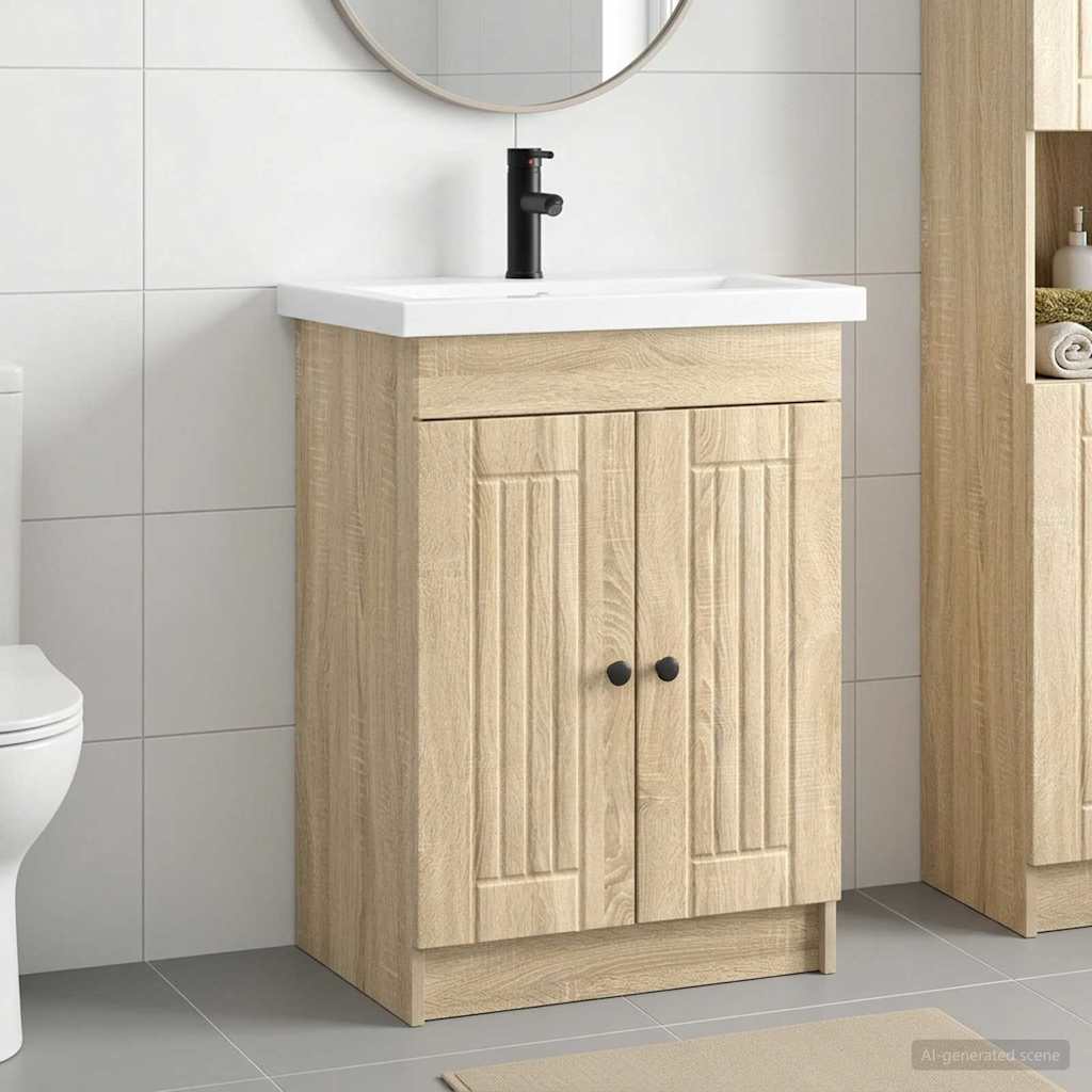 Set di mobili per il bagno Rovere Sonoma 78,5 x 37,5 x 81 cm | homemem39