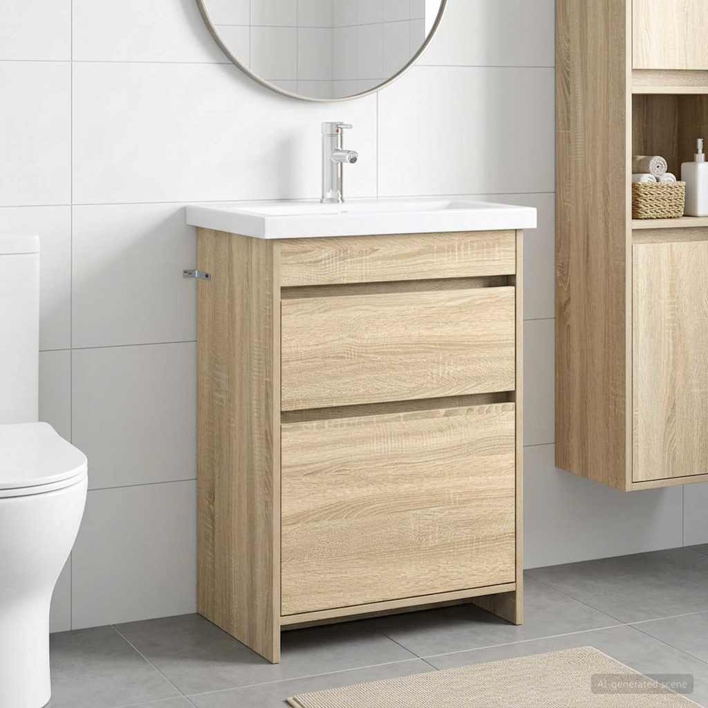 Set di mobili per il bagno Rovere Sonoma 61 x 40 x 84,5 cm | homemem39