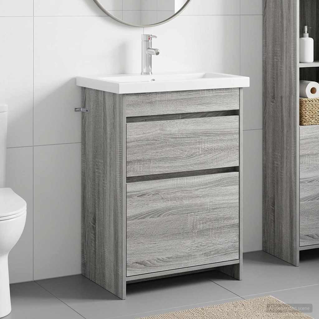 Set di mobili per il bagno Sonoma grigio 61 x 40 x 84,5 cm | homemem39