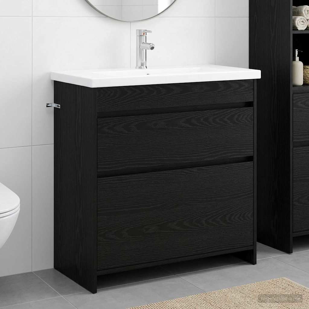 Set di mobili per il bagno Rovere Nero 81 x 40 x 84,5 cm | homemem39