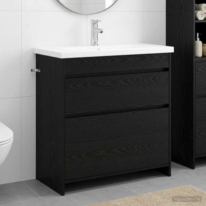Set di mobili per il bagno Rovere Nero 81 x 40 x 84,5 cm | homemem39
