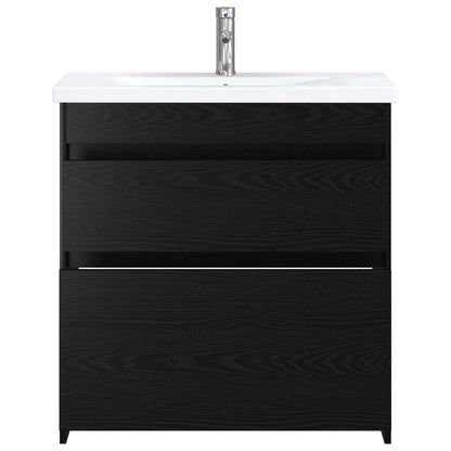 Set di mobili per il bagno Rovere Nero 81 x 40 x 84,5 cm | homemem39
