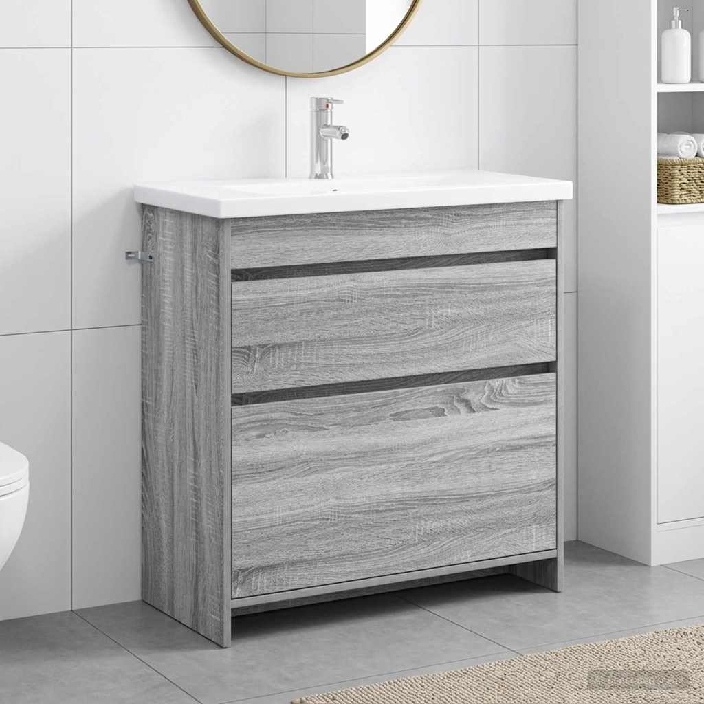 Set di mobili per il bagno Sonoma grigio 81 x 40 x 84,5 cm | homemem39