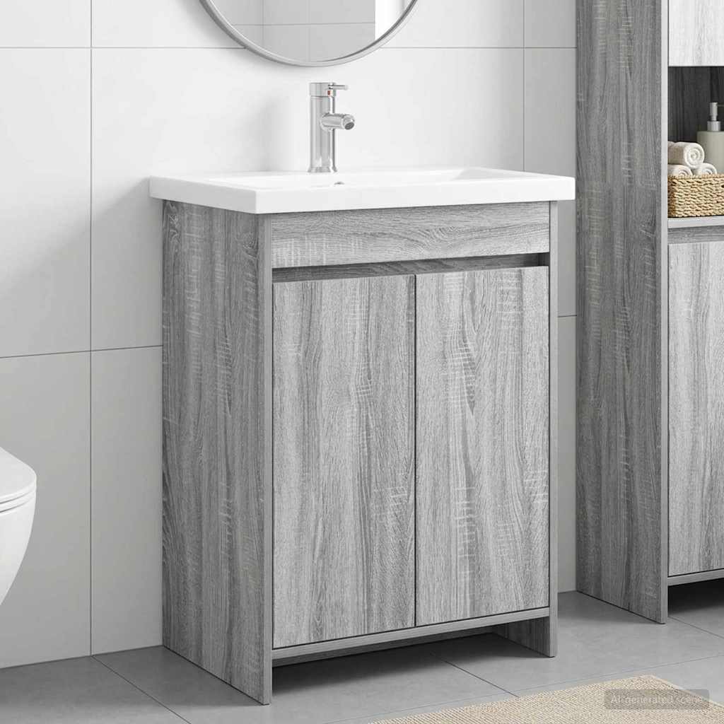 Set di mobili per il bagno Sonoma grigio 61 x 40 x 84,5 cm | homemem39