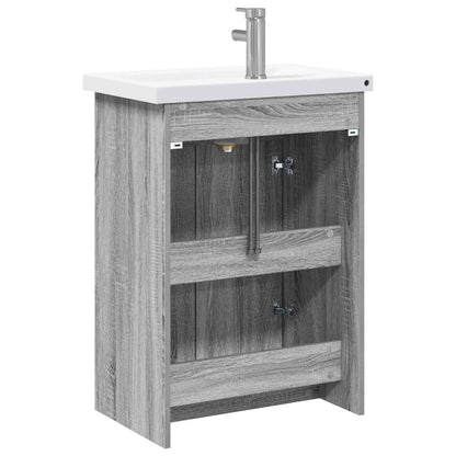 Set di mobili per il bagno Sonoma grigio 61 x 40 x 84,5 cm | homemem39