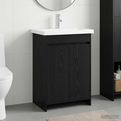 Set di mobili per il bagno Rovere Nero 81 x 40 x 84,5 cm | homemem39