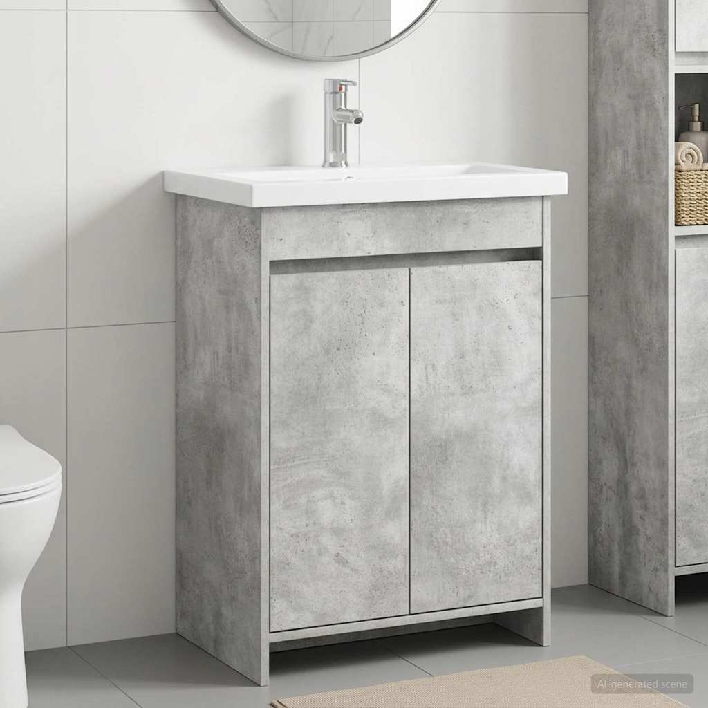 Set di mobili per il bagno Grigio Cemento 81 x 40 x 84,5 cm