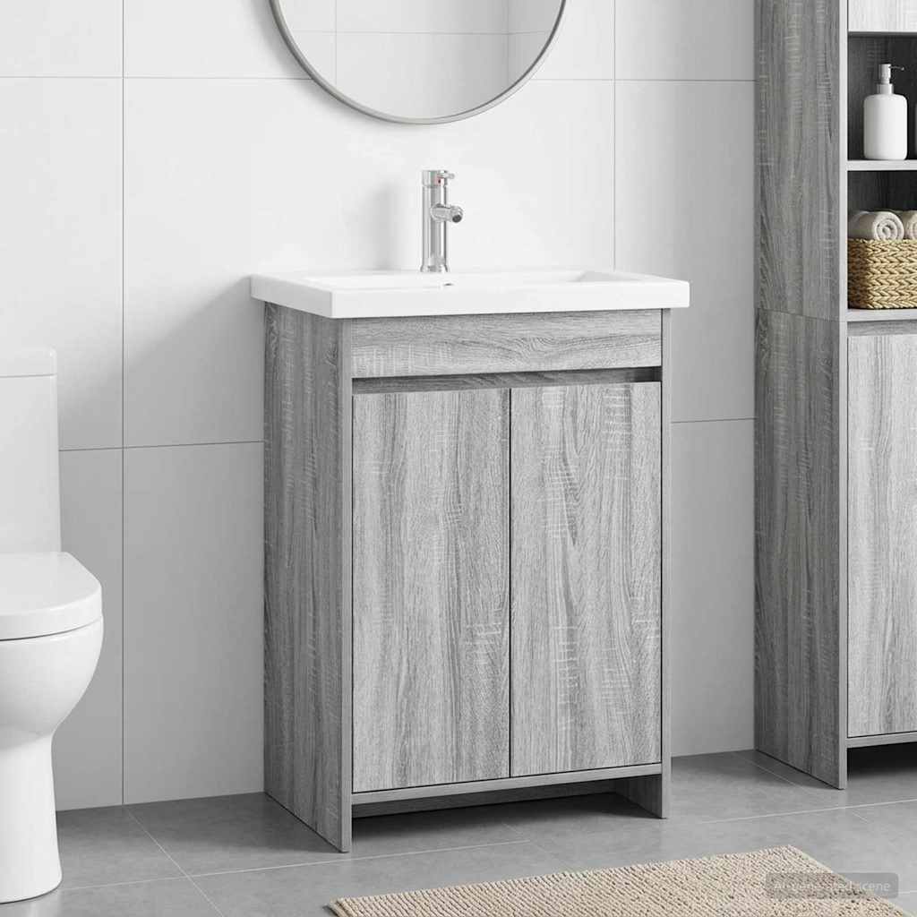 Set di mobili per il bagno Sonoma grigio 81 x 40 x 84,5 cm | homemem39