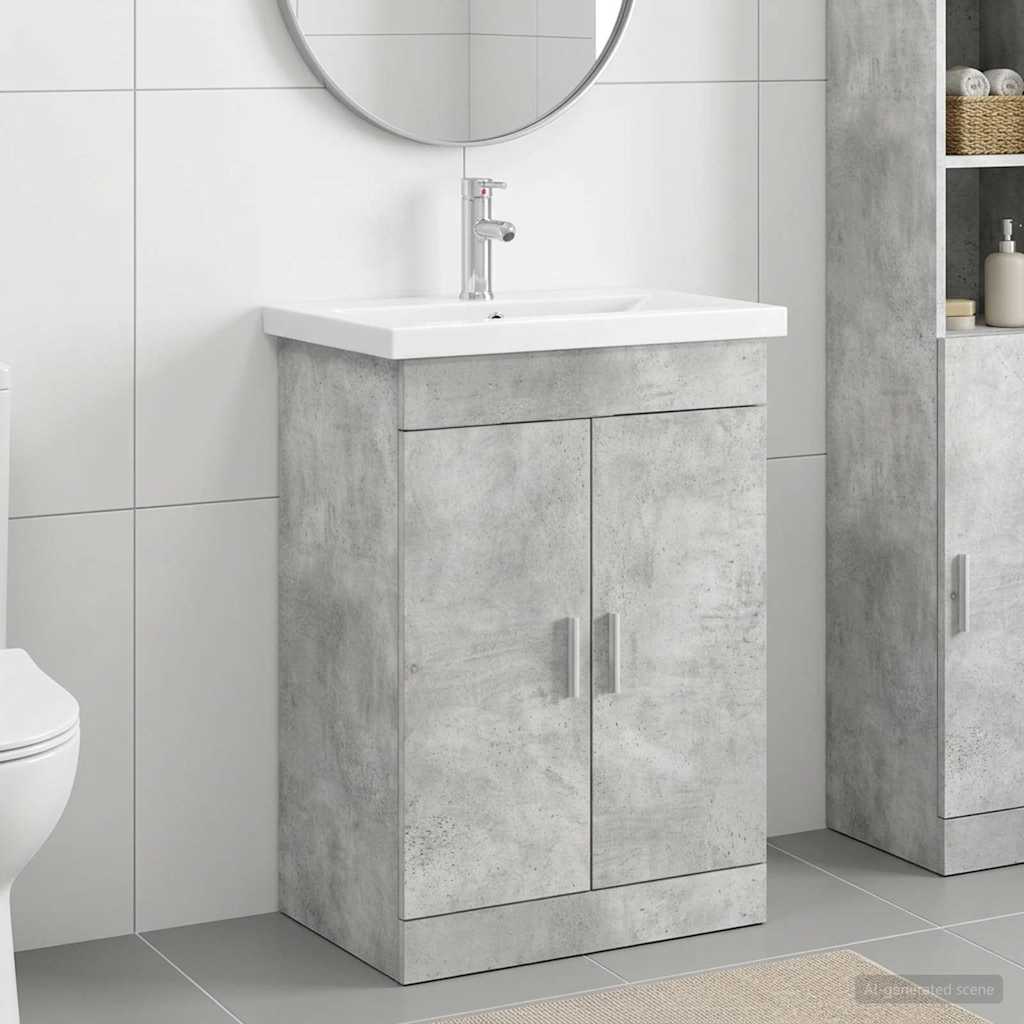 Set di mobili per il bagno Grigio Cemento 61 x 40 x 84,5 cm | homemem39