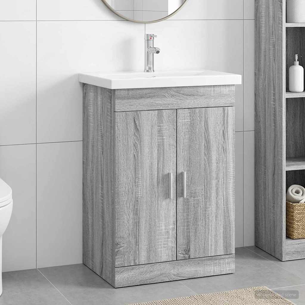 Set di mobili per il bagno Sonoma grigio 61 x 40 x 84,5 cm | homemem39