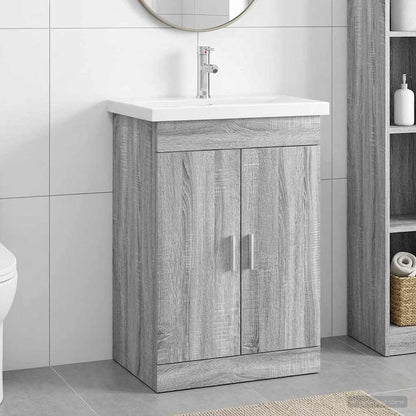 Set di mobili per il bagno Sonoma grigio 61 x 40 x 84,5 cm | homemem39